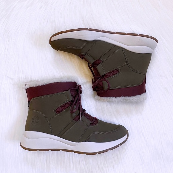 Timberland Women’s Boroughs Project Olive Waterproof Winter Pull On Boots - Picture 5 of 7